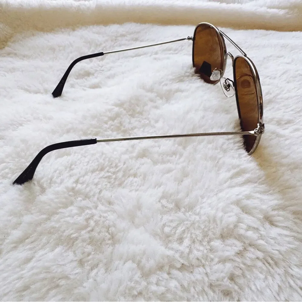 Edward Gold with Silver Rims Polarized Aviator Sunglasses